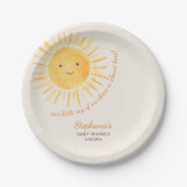 Ray of Sunshine Baby shower Papieren Bordje (Voorkant)