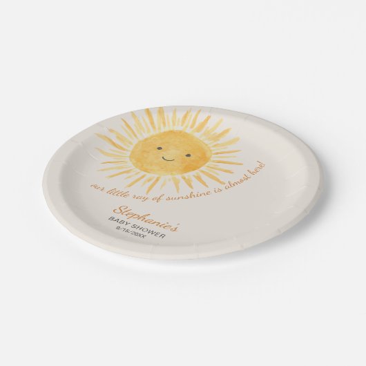 Ray of Sunshine Baby shower Papieren Bordje (Gekanteld)