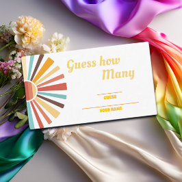 Ray of Sunshine Baby shower Raad eens hoeveel Informatiekaartje