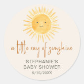 Ray of Sunshine Baby shower Ronde Sticker (Voorkant)