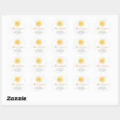 Ray of Sunshine Baby shower Ronde Sticker (Vel)