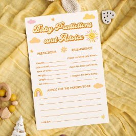 Ray of Sunshine Baby shower voorspellingen spel