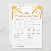 Ray of Sunshine Baby Voorspellingen & Advies Kaart (Voorkant)