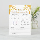 Ray of Sunshine Baby Voorspellingen & Advies Kaart (Staand voorkant)