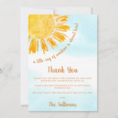 Ray of Sunshine Blue Sky Baby shower Bedankkaart (Voorkant)