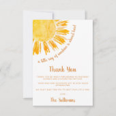Ray of Sunshine Boho Baby shower Bedankkaart (Voorkant)