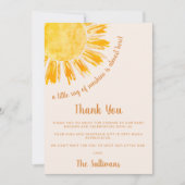 Ray of Sunshine Boho Baby shower Bedankkaart (Voorkant)