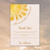 Ray of Sunshine Boho Baby shower Bedankkaart