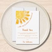 Ray of Sunshine Boho Baby shower Bedankkaart