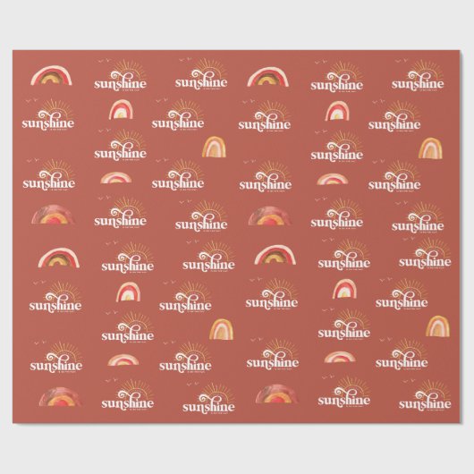 Ray of Sunshine | Boho Baby shower Cadeaupapier (Vlak)