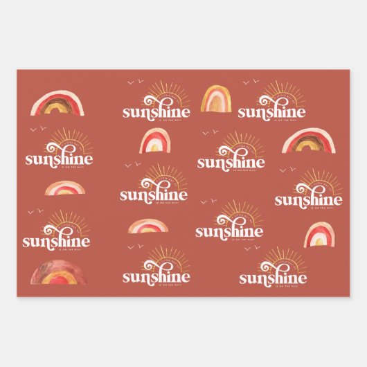 Ray of Sunshine | Boho Baby shower Inpakpapier Vel (Voorkant)