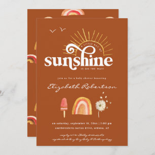 Ray of Sunshine   Boho Baby shower Kaart