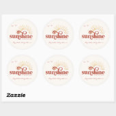 Ray of Sunshine | Boho Baby shower Ronde Sticker (Vel)