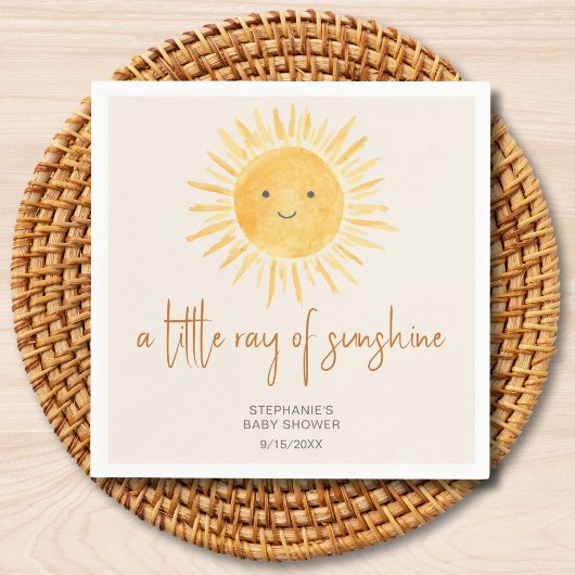 Ray of Sunshine Boho Baby shower Servet