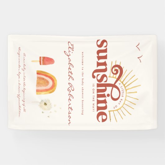 Ray of Sunshine | Boho Baby shower Spandoek (Horizontaal)