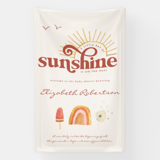 Ray of Sunshine | Boho Baby shower Spandoek (Verticaal)