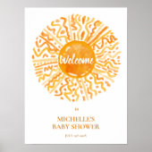 Ray of Sunshine Boho Baby shower Welkomstbord Poster (Voorkant)