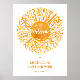 Ray of Sunshine Boho Baby shower Welkomstbord Poster