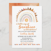 Ray of Sunshine Boho Sun Baby shower Uitnodiging (Voorkant / Achterkant)