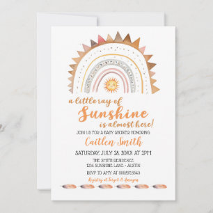 Ray of Sunshine Boho Sun Baby shower Uitnodiging