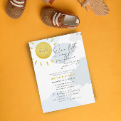Ray of Sunshine Clouds Boy Blue Baby shower Kaart
