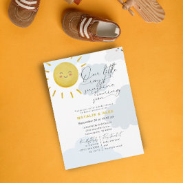 Ray of Sunshine Clouds Boy Blue Baby shower Kaart