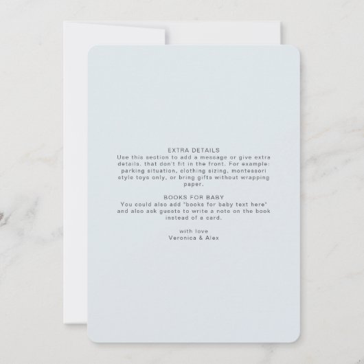 Ray of Sunshine Clouds Boy Blue Baby shower Kaart (Achterkant)