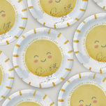 Ray of Sunshine Clouds Boy Blue Baby shower Papieren Bordje<br><div class="desc">Ontworpen om bij mijn Sunshine baby shower collectie te passen. Met een waterverf zon met zacht roze wolken en de header "Our little rain of sunshine" in een handgeschreven typografie. Als je een andere kleur of een extra stuk dat niet in het collectie is, laat het me weten (Maria), ik...</div>