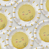 Ray of Sunshine Clouds Neutraal Baby shower Papieren Bordje