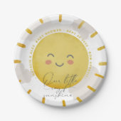 Ray of Sunshine Clouds Neutraal Baby shower Papieren Bordje (Voorkant)