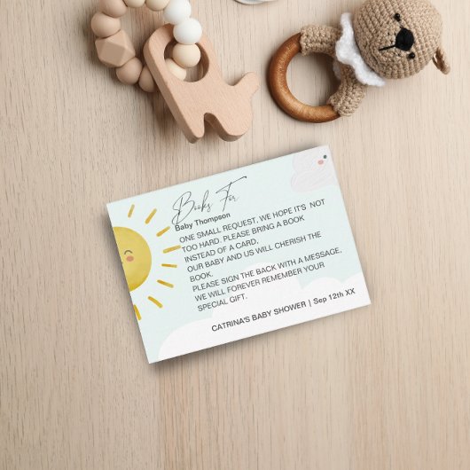 Ray of Sunshine Clouds Neutral Books Baby Small Informatiekaartje