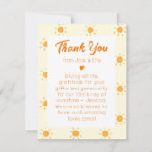 Ray of sunshine foto geboorte aankondigingskaart kaart (Achterkant)