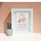 Ray of Sunshine Girl Baby Shower Diaper Raffle Poster