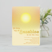 Ray of Sunshine Gold Sun Baby shower Folie Uitnodiging (Staand Voorkant)