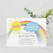 Ray of Sunshine On the Way Baby shower Invitation Kaart (Staand voorkant)