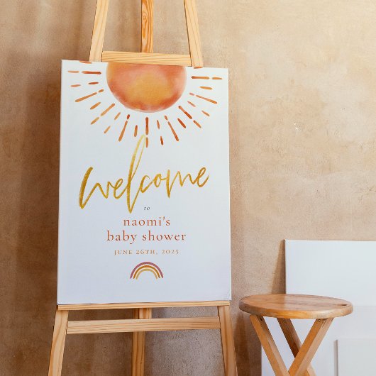 Ray of Sunshine Rainbow Baby shower Welkomstbord Poster