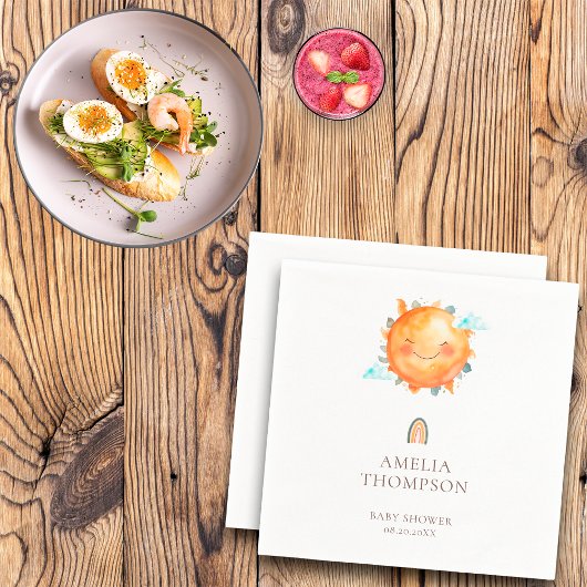 Ray of Sunshine Rainbow Welcome Boho Baby shower Servet