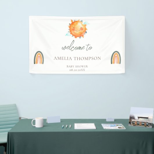 Ray of Sunshine Rainbow Welcome Summer Baby shower Spandoek (Beurs)