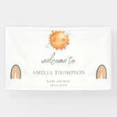Ray of Sunshine Rainbow Welcome Summer Baby shower Spandoek (Horizontaal)