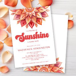 Ray of Sunshine Retro Boho Baby shower Kaart