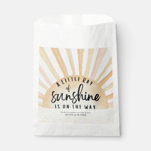 Ray of Sunshine Retro Summer Beach Baby shower Bedankzakje (Voorkant)