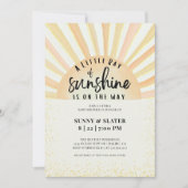 Ray of Sunshine Retro Zomerstrand Baby shower Kaart (Voorkant)