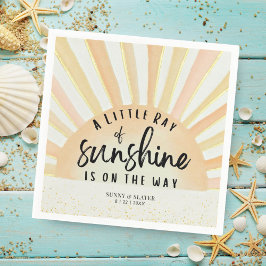 Ray of Sunshine Retro Zomerstrand Baby shower Servet