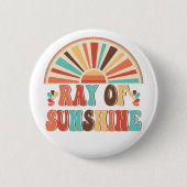 Ray of Sunshine Ronde Button 5,7 Cm (Voorkant)