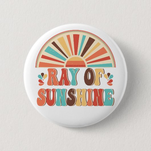 Ray of Sunshine Ronde Button 5,7 Cm (Voorkant)