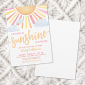 Ray of Sunshine Roze Meisje Baby shower Kaart