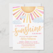 Ray of Sunshine Roze Meisje Baby shower Kaart (Voorkant)