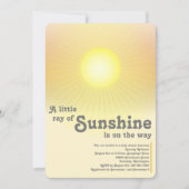 Ray of Sunshine Sun Baby shower Invitation Kaart (Voorkant)