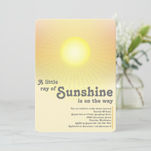 Ray of Sunshine Sun Baby shower Invitation Kaart