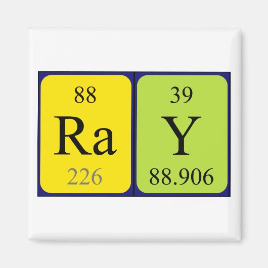 Ray periodiek table name magnet (Voorkant)